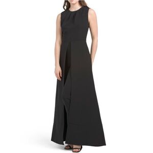 KAY UNGER Black Zeda Flowy Walk Thru Jumpsuit BLACK SIZE 8